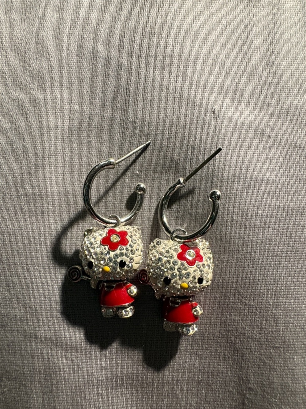 Hello Kitty Swarovski Crystal Drop Earrings